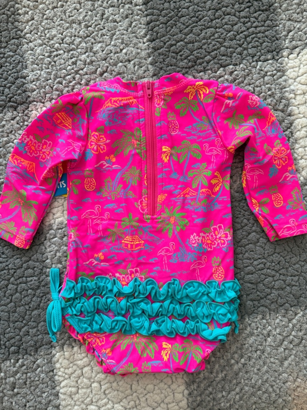 NWT Ruffle Butts Long Sleeve One Piece Rash Guards - Picture 3 of 6
